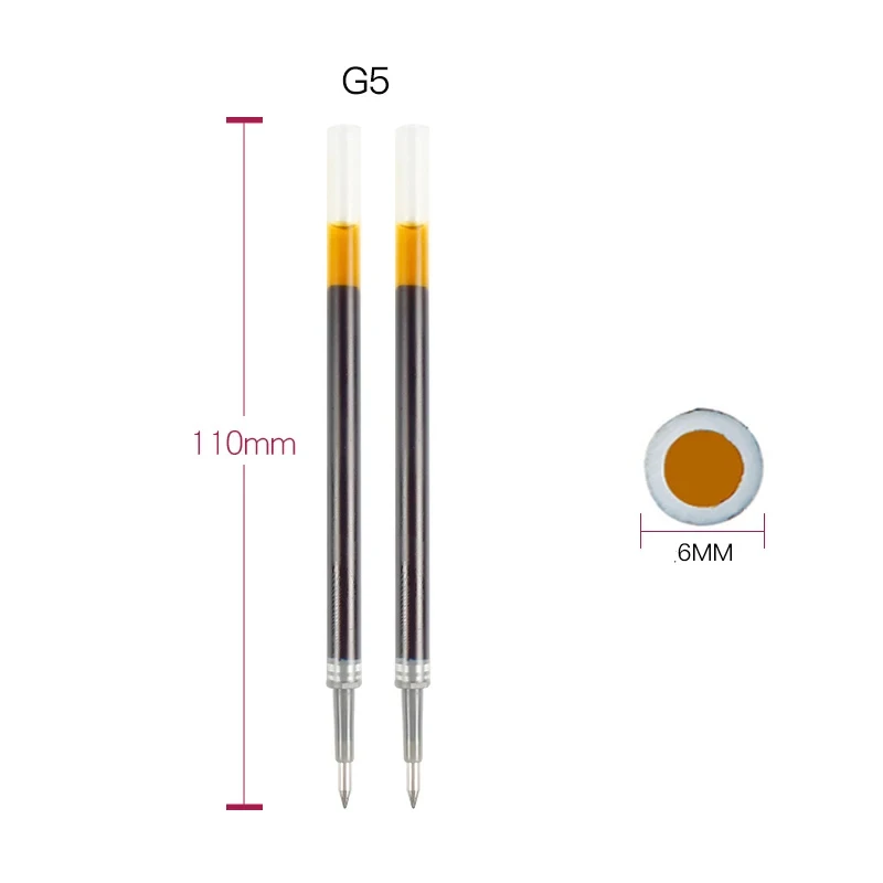 10Pcs/box M&G G-5 Press Gel Pen Refills 0.5mm Blue/Black/Dark/Blue And Red Ink For Student Stationery Writing Push Type Gel Pens