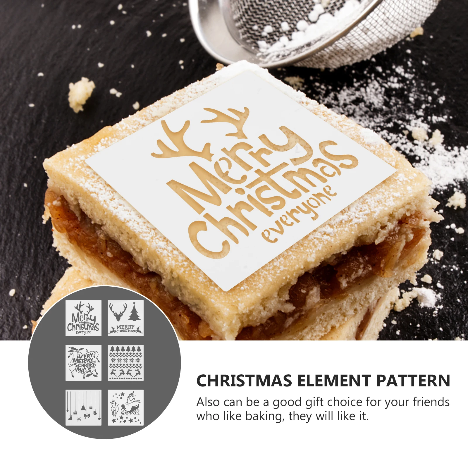 

12 Pcs Cookie Mold PET Reusable for Coffee Art Baking Ice Cubes Biscuits Cakes Candy Chocolate Xmas Decor DIY Template