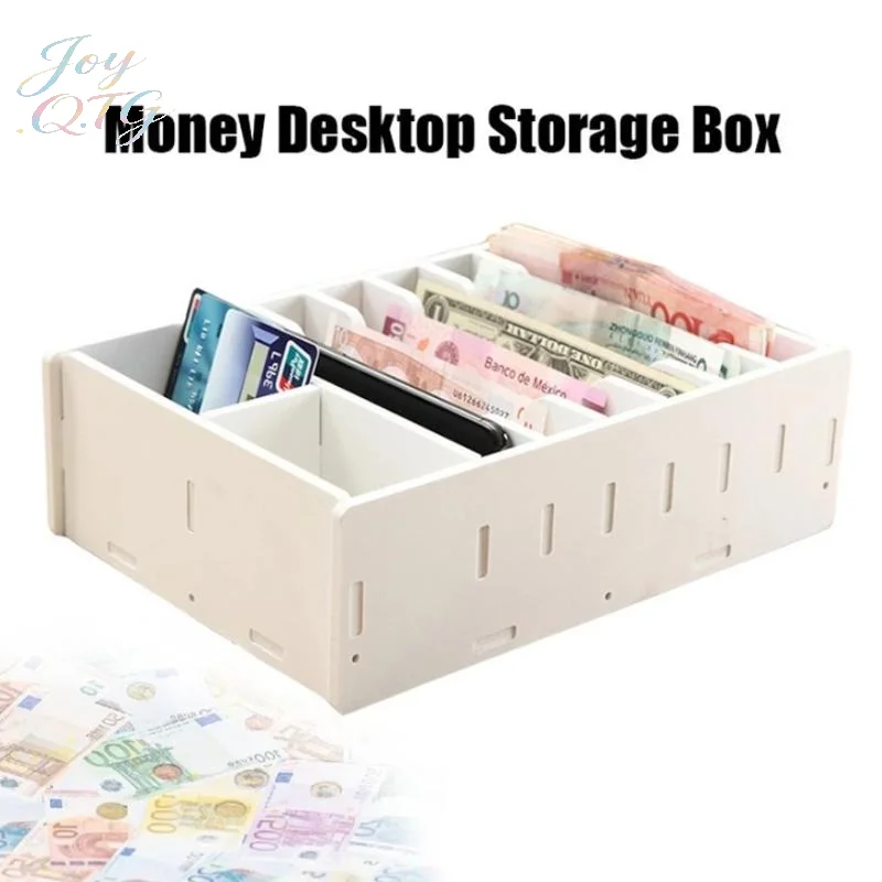 6/8 Grid PVC Organizing Shelf Durable Drawer Cashier Change Box Storage Desktop Desktop Storage Box