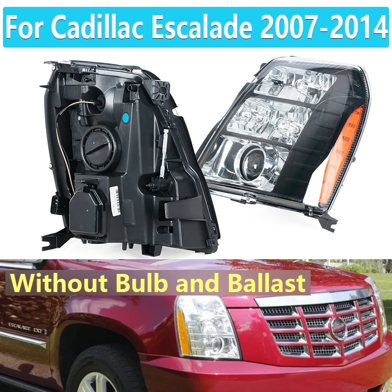 For Cadillac Escalade 2007-2014 Car Headlight Lamp Cover Front Bumper Headlights Headlamp Headlamps Without Bulb and Ballast