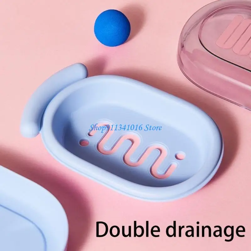  Plastic Soap Holder With Safe Lid Leakproof Drainage Holes Design Soap Case For Shower Travel Dorm Bathroom Essential