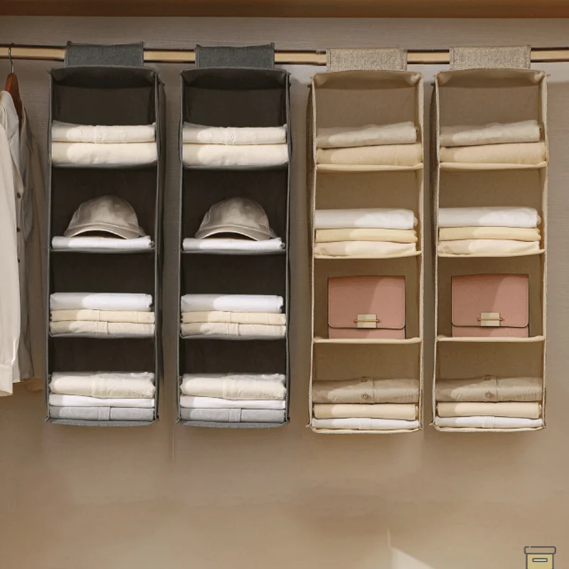 Organizador de armario colgante de varias capas, solución de almacenamiento colgante, gran capacidad de carga, lavable, plegable, ahorra espacio, adecuado para ropa interior, sujetadores, bolsos, artículos diversos, ropa, camisetas, sombreros, bolsas, pantalones
