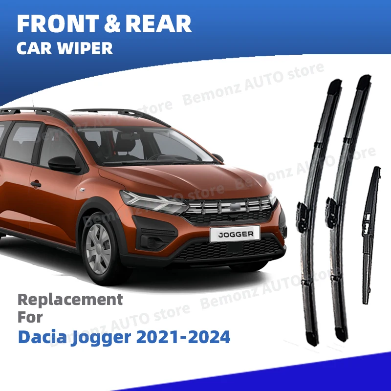 

LHD Front Rear Windshield Wiper Blades For Dacia Jogger 2021 2022 2023 2024 Hybrid Windscreen limpiaparabrisas Accessories MPV