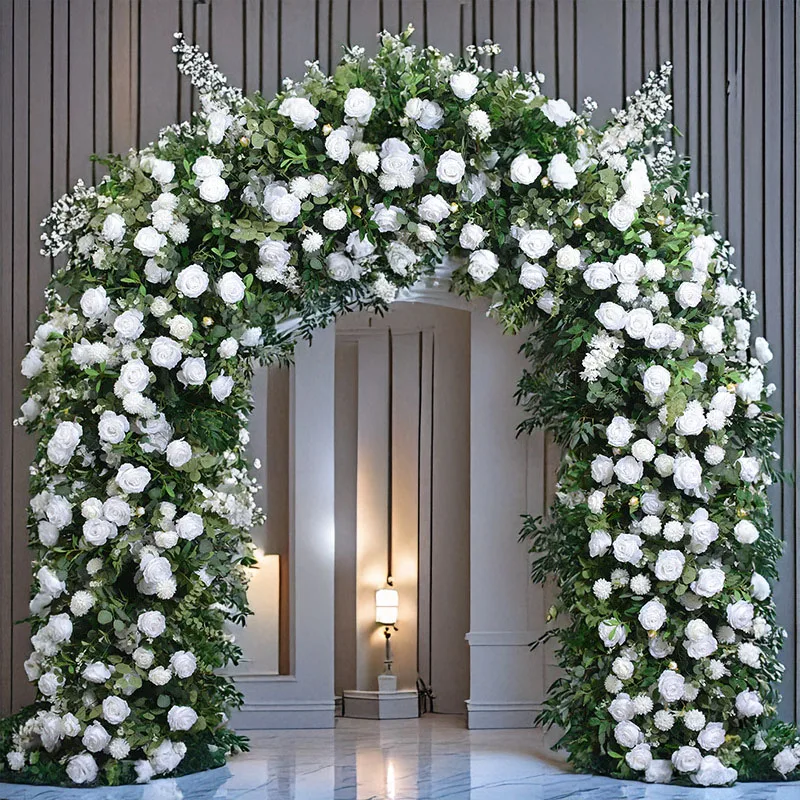 

2M Forest Artificial Green Plant Rose Arch Flower Outdoor Lawn Wedding Decoration Hotel Event Decoration Hydrangea Door