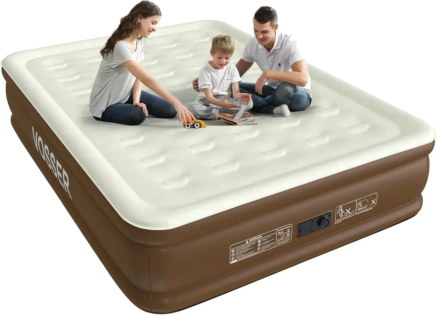 with Built-in Pump,Leakproof Blow Up Mattress with Flocked Top,3 Mins Inflatable Mattress for Home&Guests,Thi