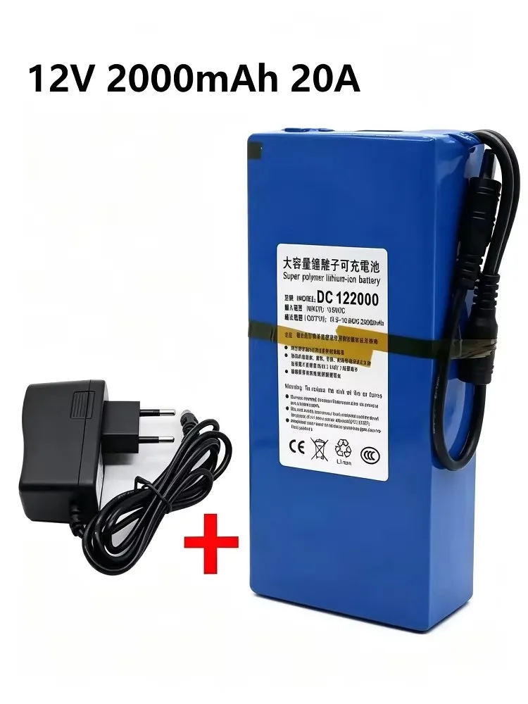 12V 20000mAh Wiederaufladbarer Lithium-Akku für CCTV-Kamera, LED-Streifen, Router, Kleine Elektronische Geräte, EU-Lager, 7-Tage-Lieferung