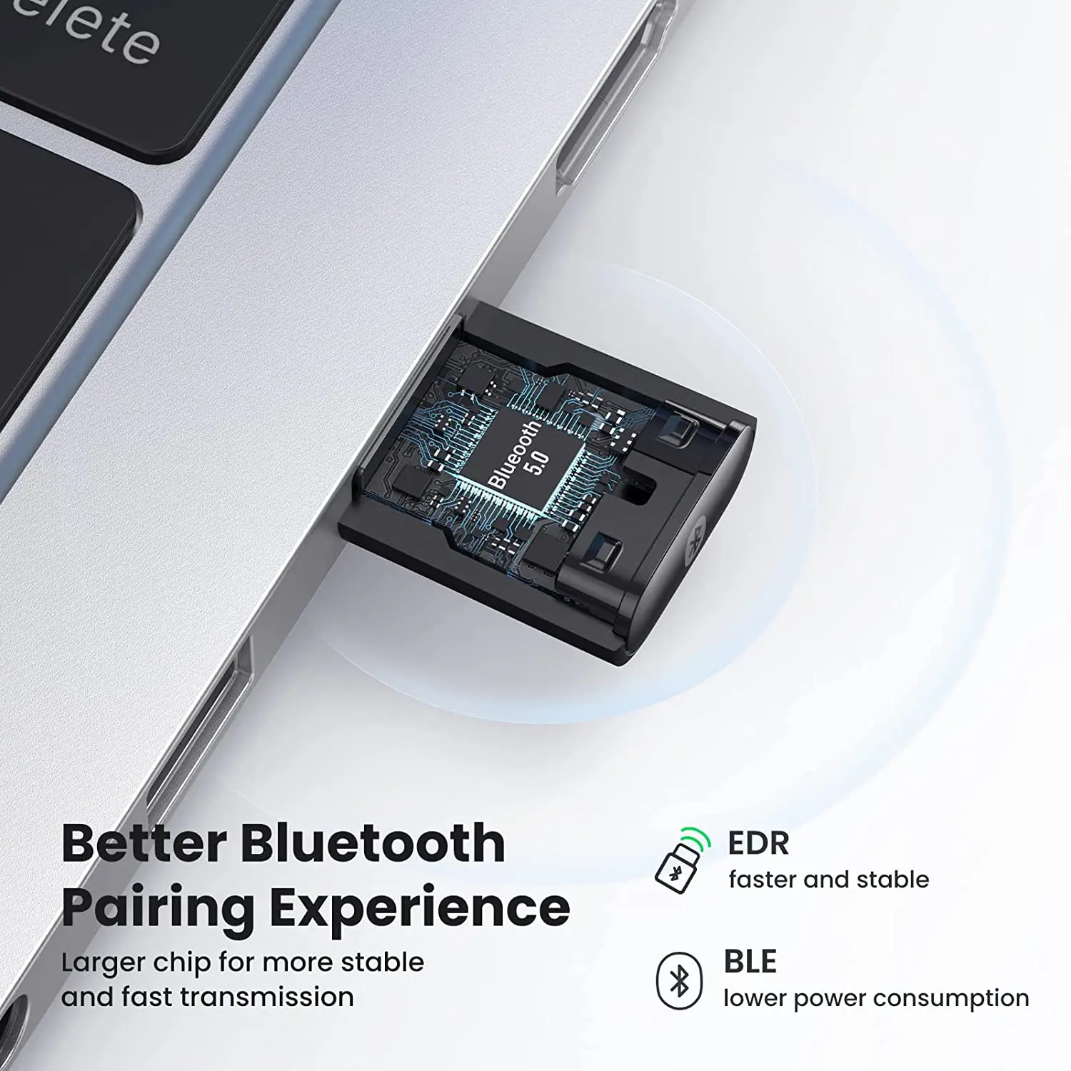 UGREEN USB Bluetooth Adapter for PC Bluetooth 5.0 Receiver Dongle Mini Size Wireless Computer Adapter