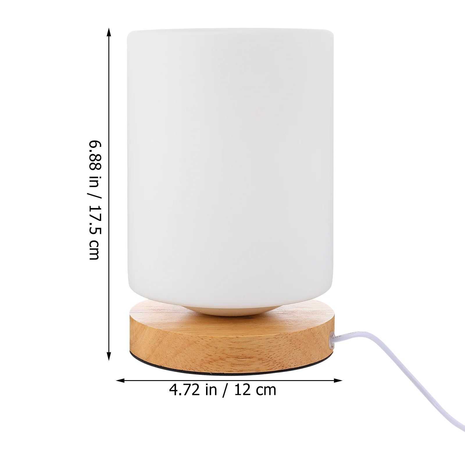 1Pcs Real Wood Night Light LED Decorative Cylinder Shape Touch Lamp Bedside Home Office Room Party Wedding Festival