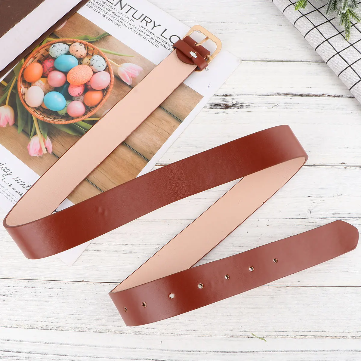 

1pc Square Buckle Belt For Women Korean Adjustable Casual Female Hip Waist Belt Fashion Chic Modern Gift