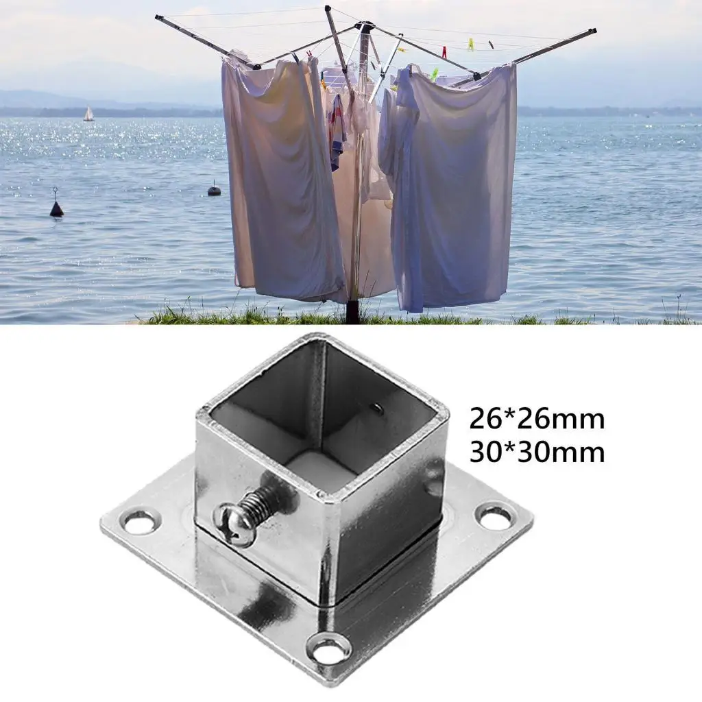 5 Pieces Square Post Flange with Screws Anti Rust 4 Holes Square Mount Post Fittings Mailbox Posts Benches Handrails Hand Rails