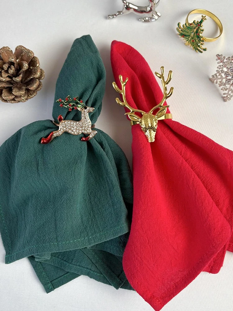 Lot de 6 serviettes en coton 30 x 45 cm, douces et lavables, parfaites pour les mariages, les fêtes, Noël, les anniversaires et les réunions de famille