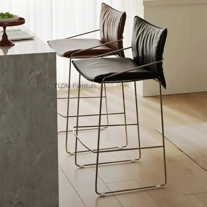 

European Retro Creative Bar Chair Simple Light Luxury Restaurant Adult Bar Stools Design Relaxing Cadeira Unique Furniture