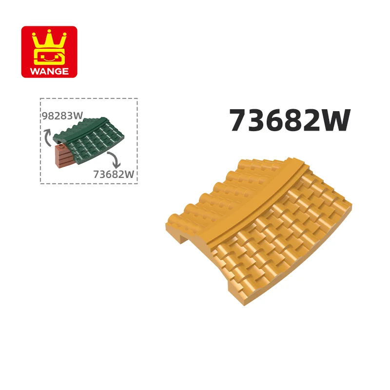 

Wange 100g 19Pcs/lot 70682W 53x42 Middle Arc Double-sided Roof Building Blocks Accessories Compatible with Bricks Kids Toys