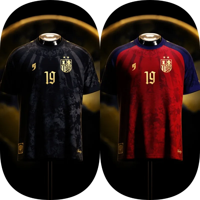 Célébration chaleureuse du championnat de football espagnol, maillot conceptuel espagnol, numéro de champion 19, design imprimé en 3D