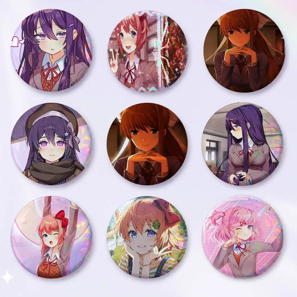 A-d-doki Doki L-literature C-club Anime Round Badges, Brooches, Clothing Accessories, Birthday Gifts, Anime Conventions