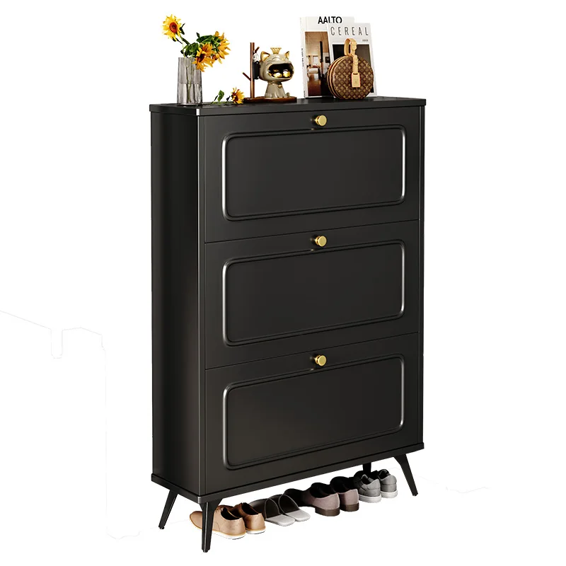 Large capacity living room entrance wooden shoe rack cabinet multi-layer storage dust corridor home