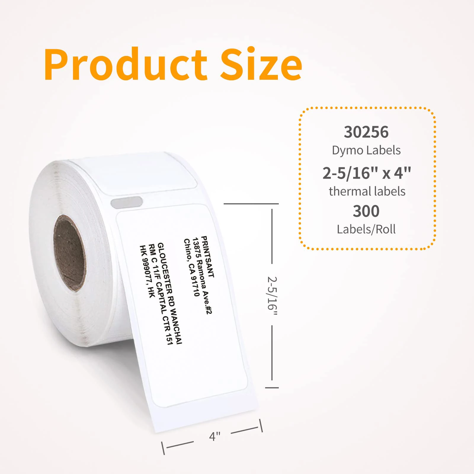 Compatible DYMO 30256 (2-5/16" x 4") Shipping Labels, Strong Permanent Adhesive & Perforated, for Labelwriter 450, 4XL, Rollo