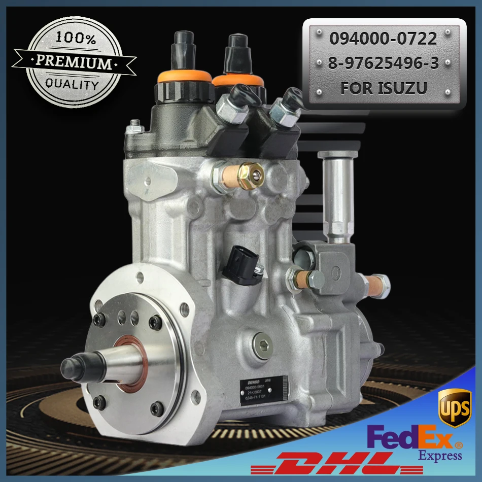 

Fuel Injection Pump 094000-0722 8-97625496-3 for Isuzu Engine 6UZ1 6TE1 Komatsu Excavator PC400-7 PC450-7 PC400-8 PC450-8