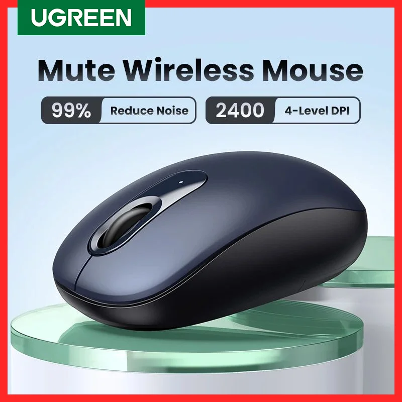 UGREEN Mouse Wireless Ergonomic Shape Silent Click 2400 DPI For MacBook Tablet Computer Laptop PC Mice Quiet 2.4G Wireless Mouse