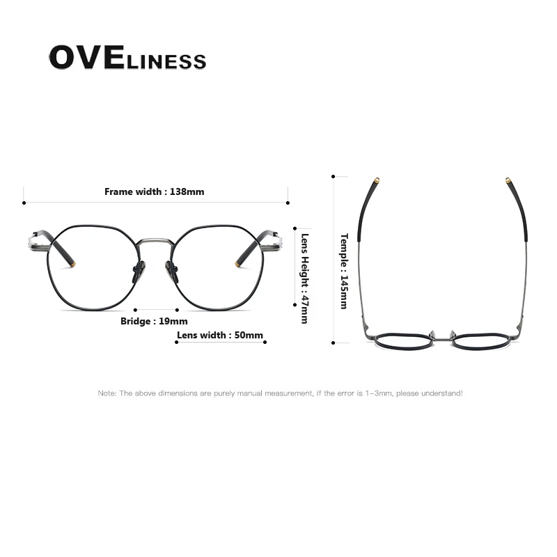 Pure Titanium Glasses Frame men Women Retro Vintage Round Eyewear Prescription Optical Myopia Korean Eyeglasses Frames eyewear