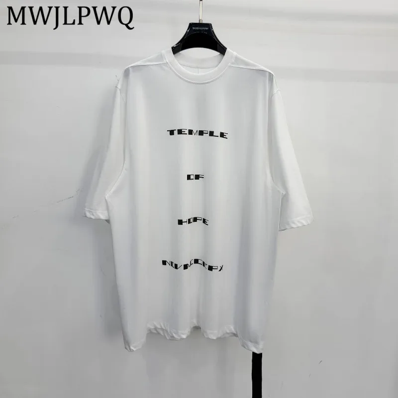 

MWJLPWQ Dark Style Short-Sleeve T-Shirt Men's 2026 New Streetwear Letter Print Regular Shoulder Round Collar Casual Tops 15822