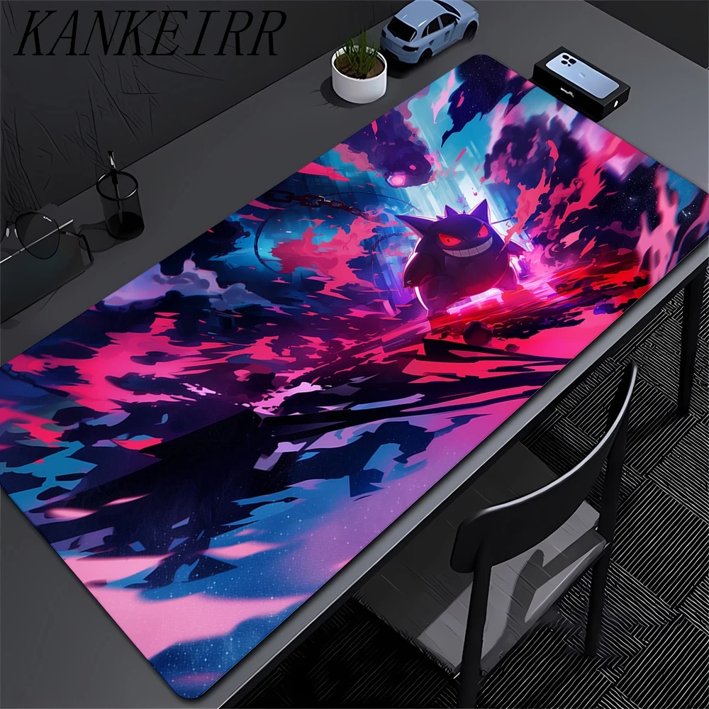 대형 게임용 마우스 패드 P-Pokemon-Gengar Grande 마우스패드 LockEdge 두꺼운 컴퓨터 키보드 테이블 데스크 매트