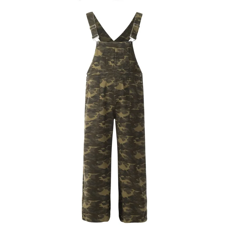 OR FL American Retro Workwear 100 Cotton Women Camouflage Overalls Autumn Baggy Trendy Brand Wide Leg Slacks Overalls Women Y2k