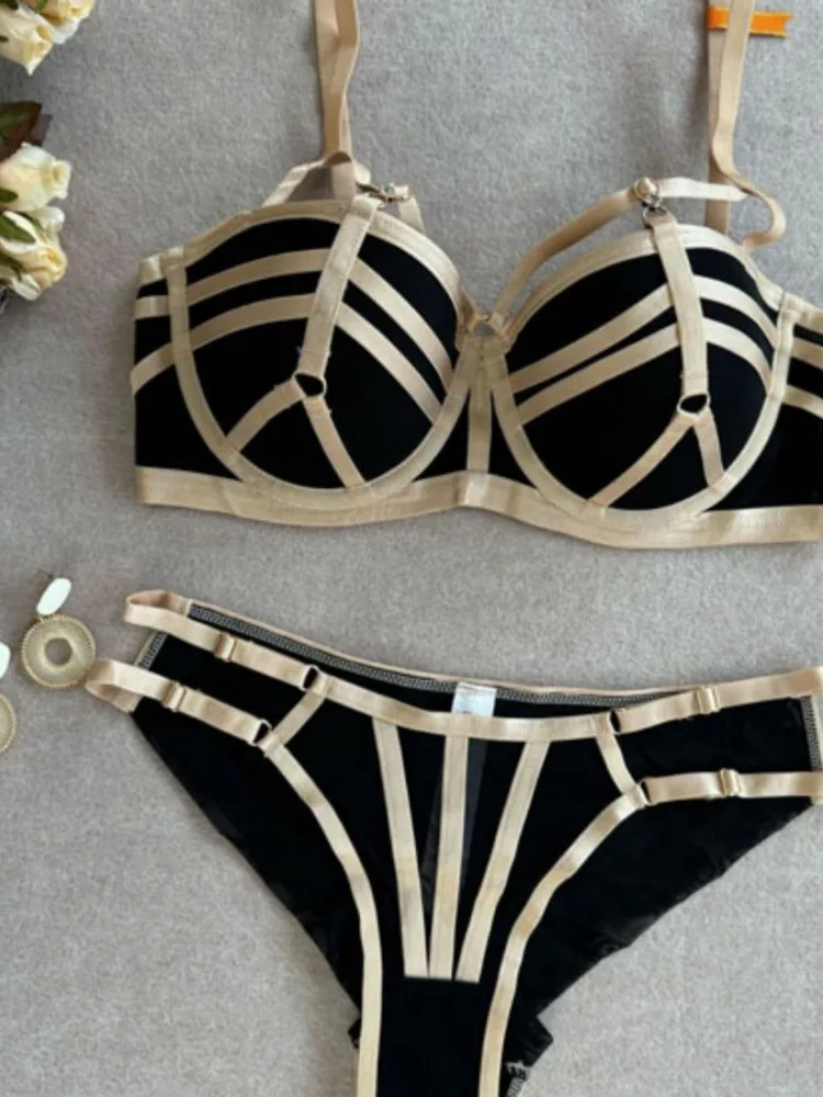 ملابس داخلية يورو أمريكية بيور ديزاير، حمالة صدر مشد برباط للصدر الصغير، يغرق عميق يخلق تأثيرًا كاملًا للصدر BANERDANNI Tushy PP #1