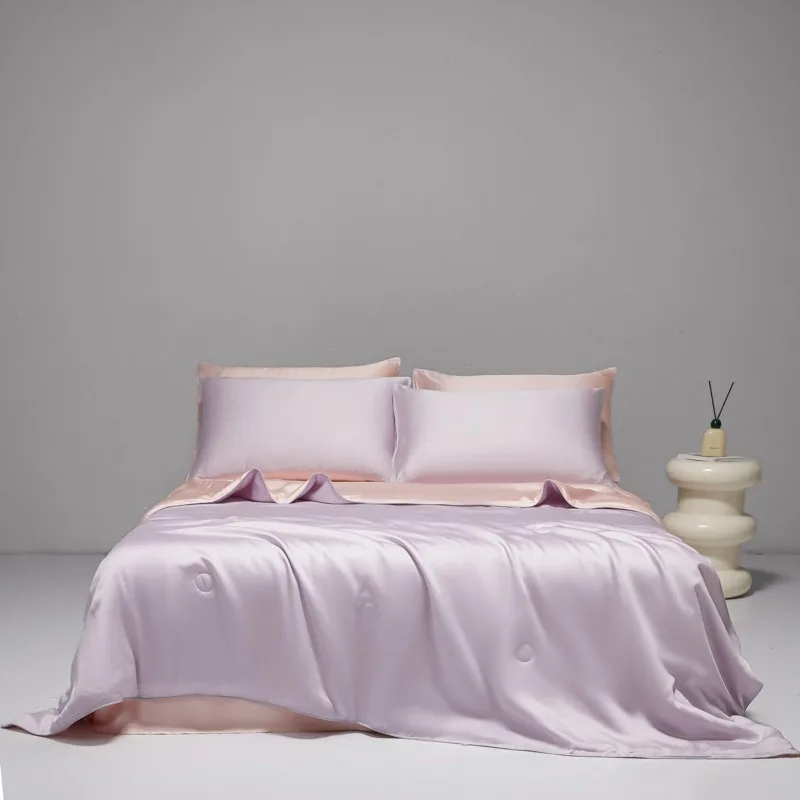

Reversible Two-Color Washed Satin Summer Quilt Bedding Set 4 Piece Wholesale