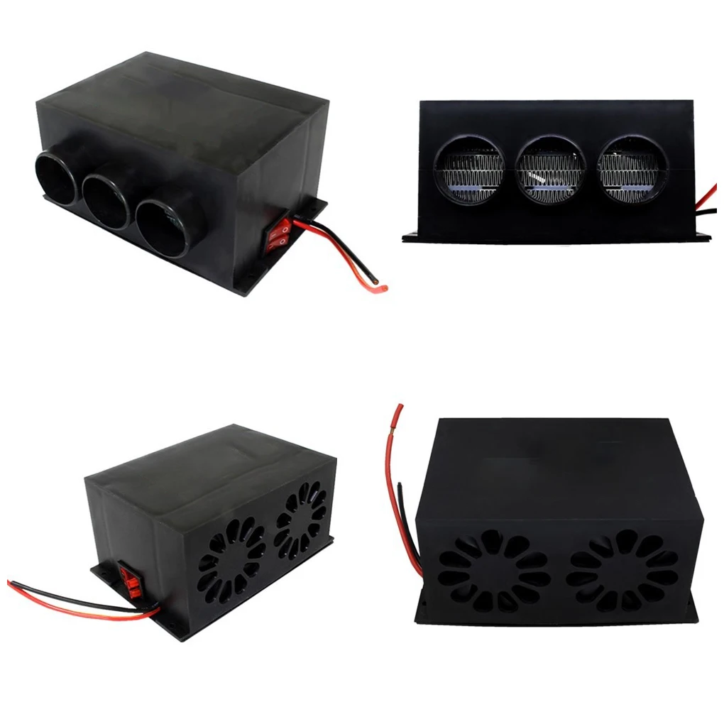 Winter Car Interior Electric Heater Defogger Vehicle Demister Heating Fan Automotive Automobile Accessory 2 Holes 24V