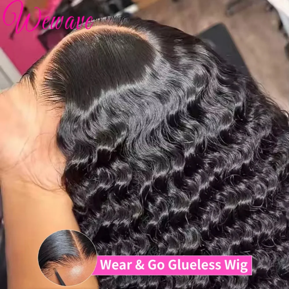 Deep Wave Human Hair Wig 5x5 HD Lace Closure Curly Glueless Ready to Wear 4x4 Lace Closure Brazilian Pre Plucked Wigs For Women