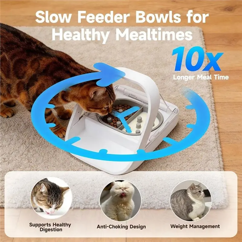 M11K-Slow-Feeder-Napf- und Matten-Set, automatischer Futterspender für Haustiere, 2er-Pack Puzzle-Näpfe – Detail 5