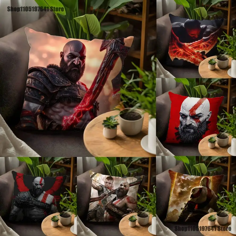 

Наволочка для игры G-God of W-War Kratos для декора дивана, автомобильная офисная комната, чехол для подушки с принтом, украшения и протектор