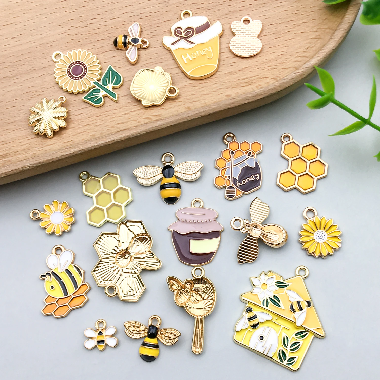  10/20 قطعة سلسلة النحل لطيف دلايات المعلقات منزل النحل العسل جرة سبائك الزنك المعلقات ل اليدوية DIY بها بنفسك مجوهرات اكسسوارات #3