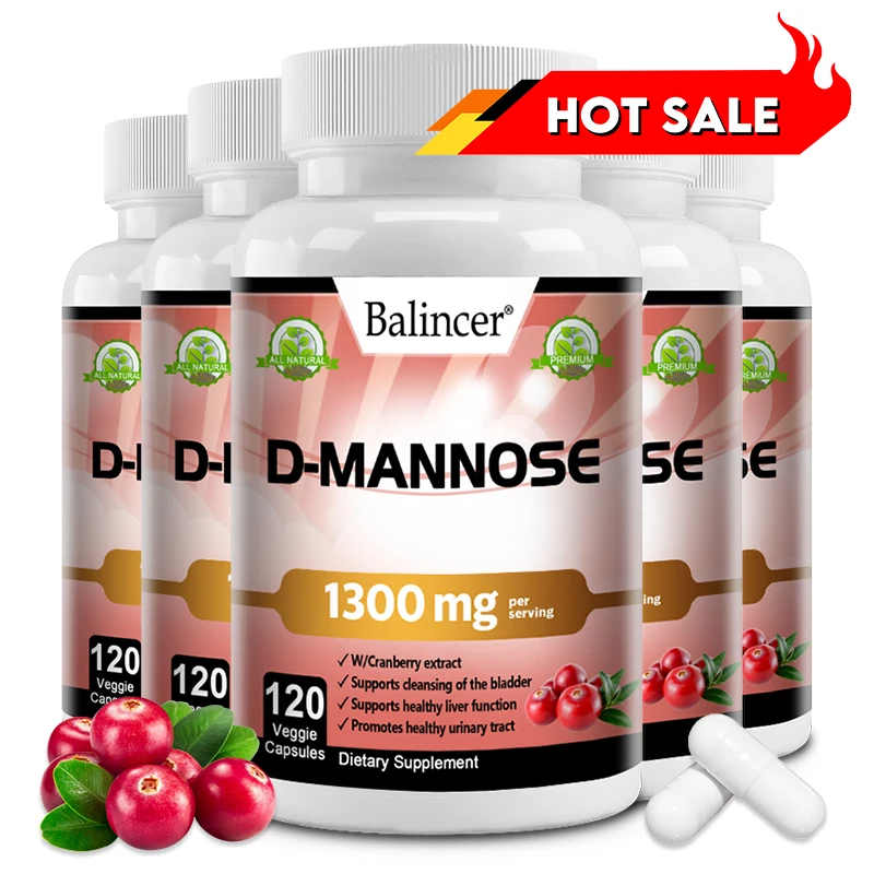 Balincer D-Mannose + Cranberry Extract 1300mg - Supports Urinary Tract Health, Liver Health, Promotes Bladder Cleansing