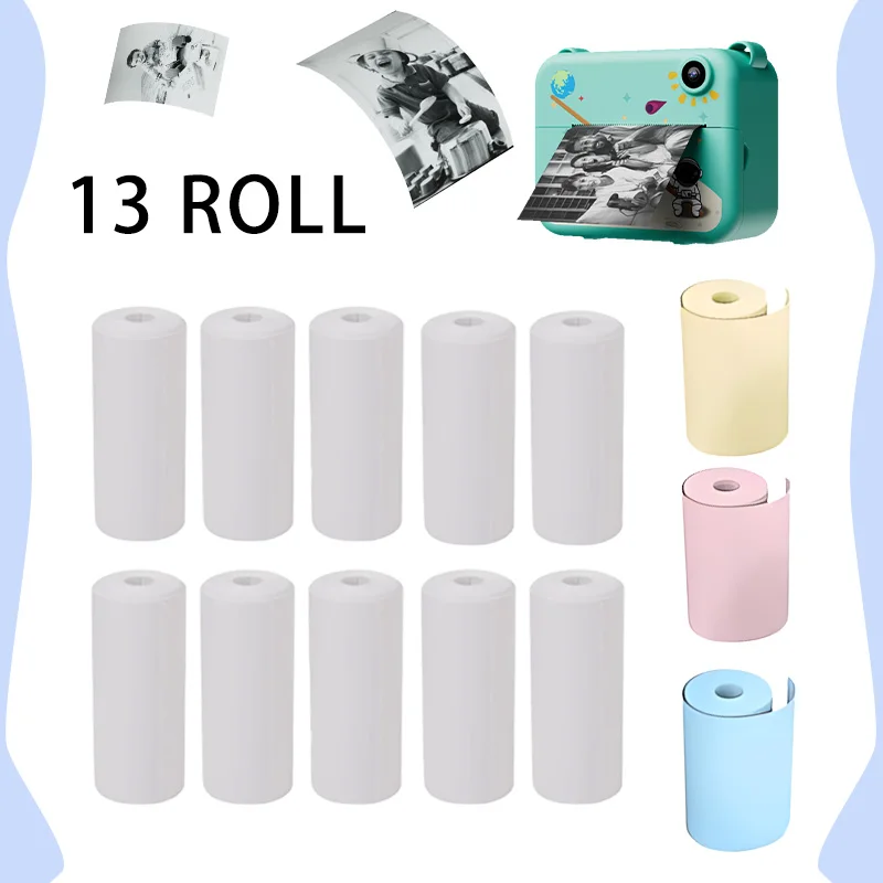 10 rolos de papel de impressora térmica para câmeras instantâneas, 65gsm acabamento suave recargas de impressão fotográfica reciclável, sem BPA, sem necessidade de tinta