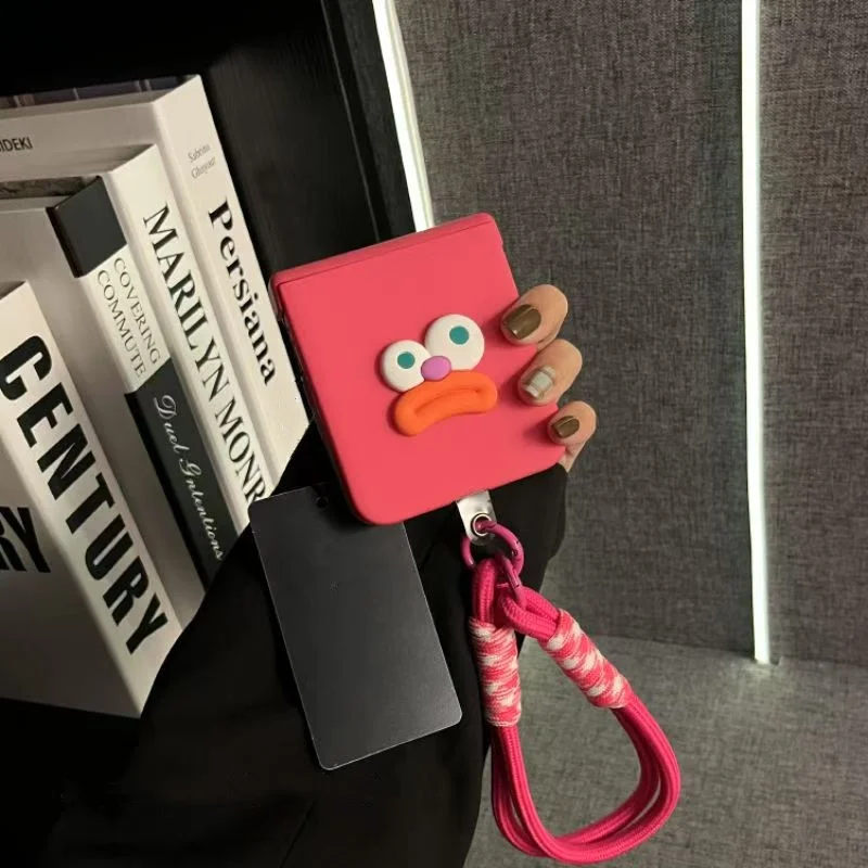 لطيف سميكة الشفاه سوار حزام جراب هاتف ل Xiaomi مزيج الوجه 2 لسامسونج غالاكسي ZFlip 7 6 5 4 3 7FE التدرج غطاء للحماية