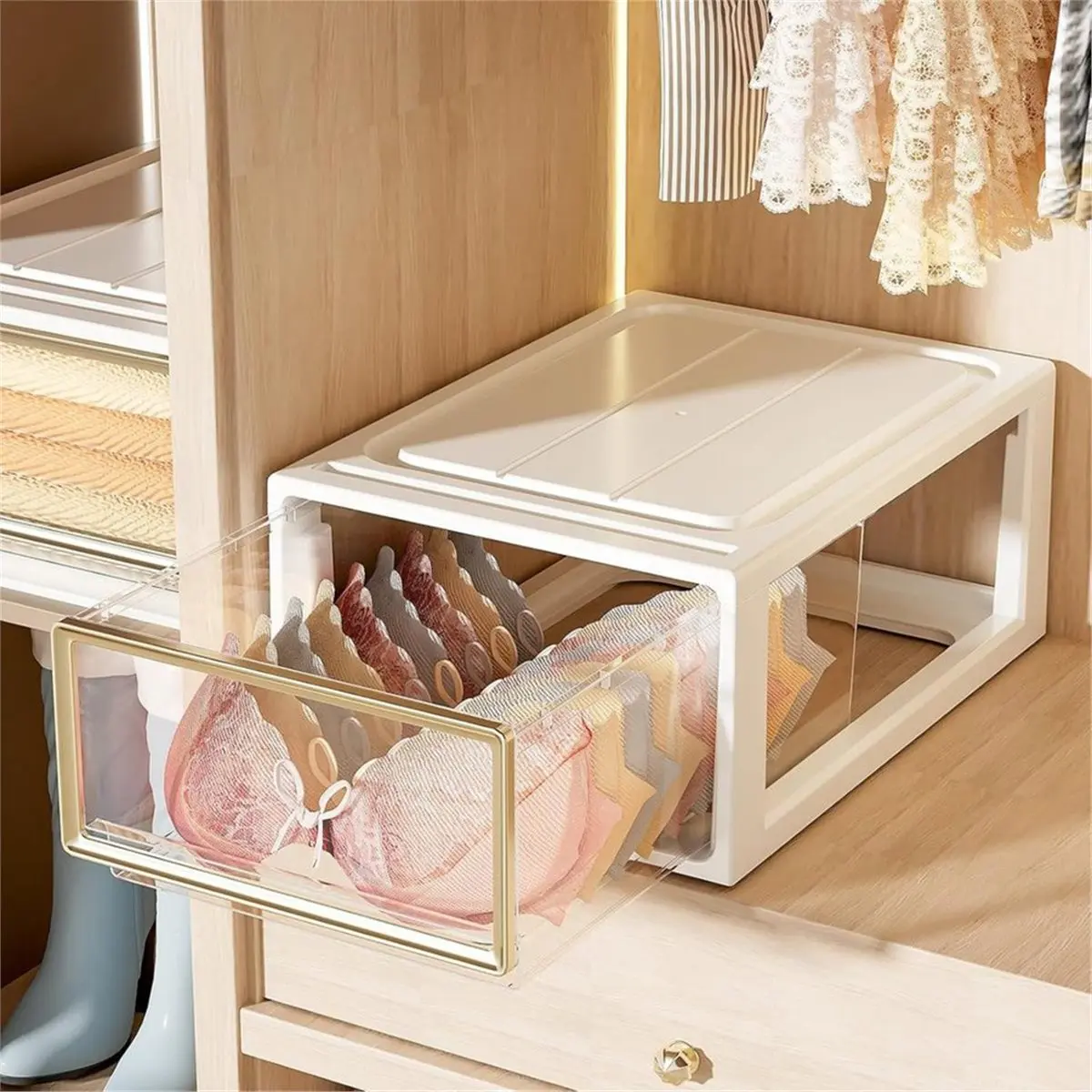 

2026 New Multi-Functional Drawer Stackable Storage Box - Clothes Shoes Cosmetics Jewelry Underwear Home Organizer