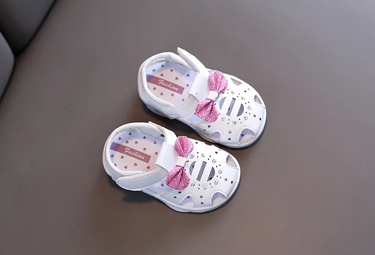 Sandalias de verano para niñas pequeñas, zapatos suaves para primeros pasos, con lazo bonito, princesas