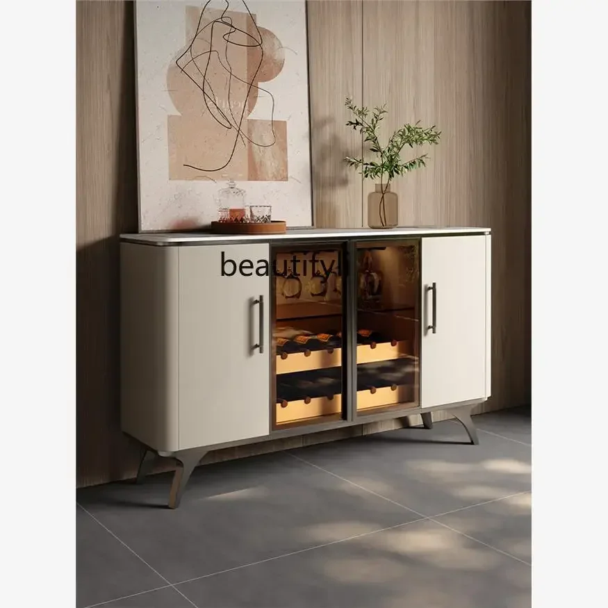 

N178 Итальянский минималистичный каменный шкаф для столовой, боковой шкаф для хранения у настенного светильника, роскошный многофункциональный винный шкаф