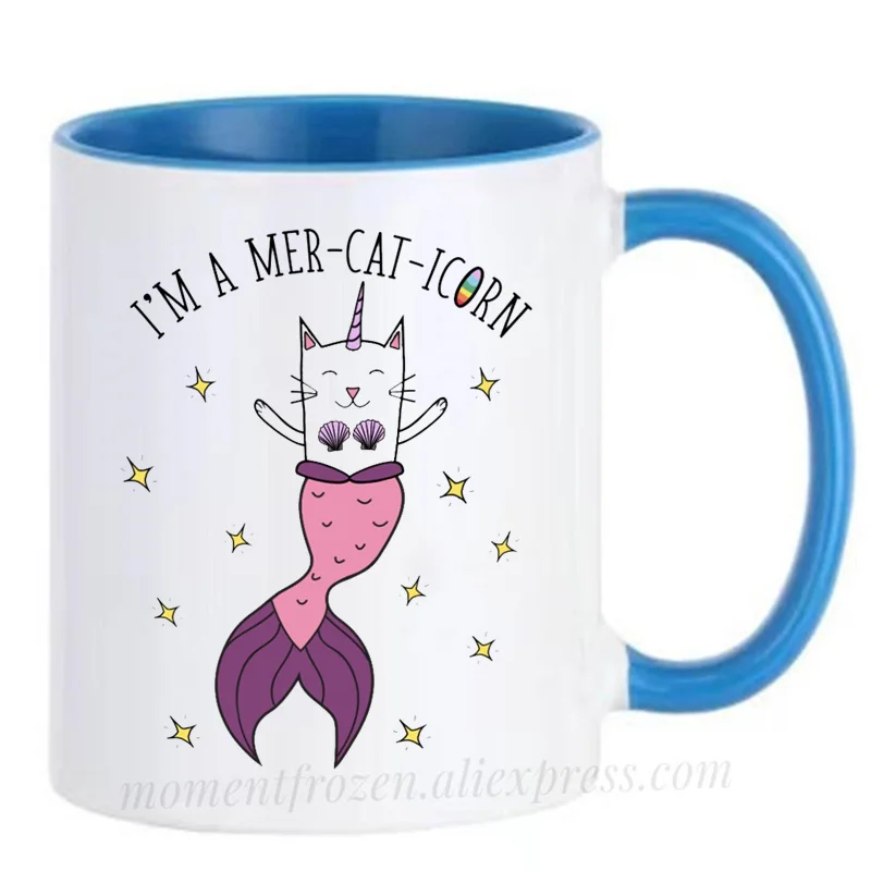 Ceramic Cat Cups Mermaid Mugs Tea Milk Cocoa Coffee Mugen Drinkware Teaware Tableware Coffeeware Home Decal Unicorn Friend Gifts