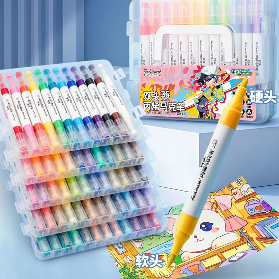 

60 Colors Acrylic Paint Pens Double-headed Marker Pens For Rock Painting,Stone,Ceramic, Glass,Wood, Canvas,DIY Crafts Making