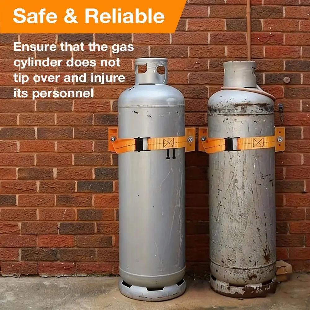 Durable ABS Propane Tank Holder Heavy Duty Stable Gas Cylinder Bracket Safety Belt Supported Secure Mounting