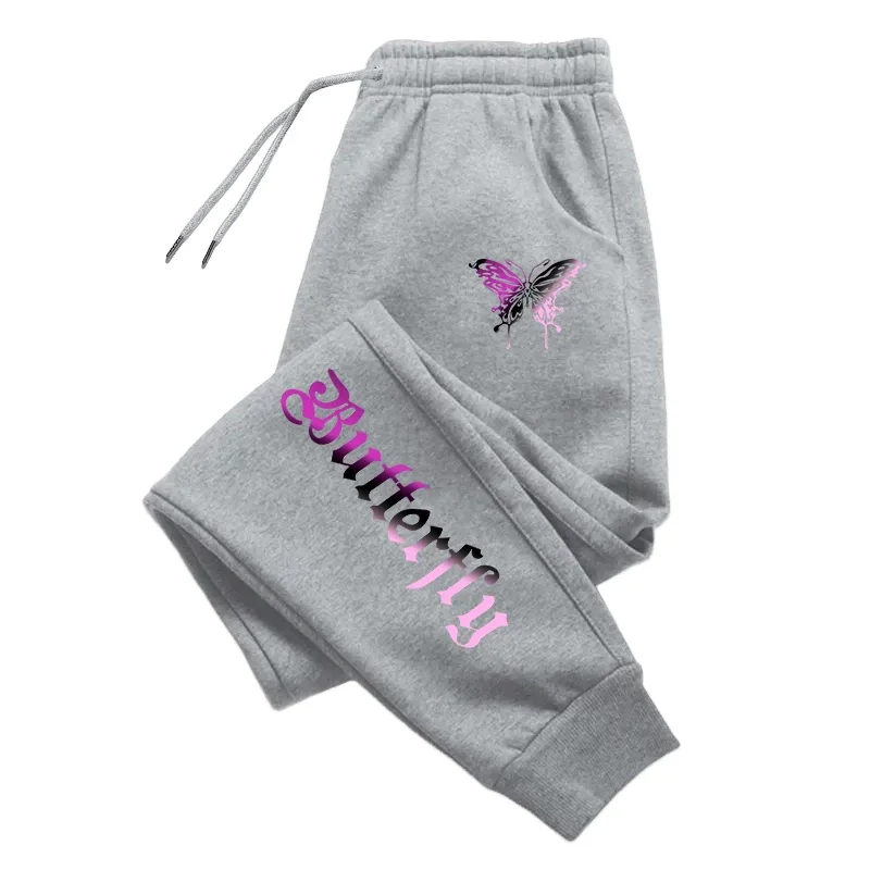 2025 خريف جديد وصول المرأة Sweatpants المنزل في الهواء الطلق عادية الرياضة بنطال رياضي Y2K فراشة إلكتروني طباعة بنطلون الشارع الشهير