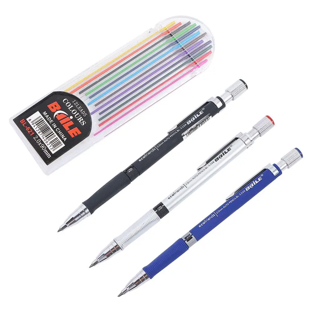 2.0mm ferramentas de escrita de classe escritório escola lápis mecânico lápis chumbo artigos de papelaria 2b lápis automáticos