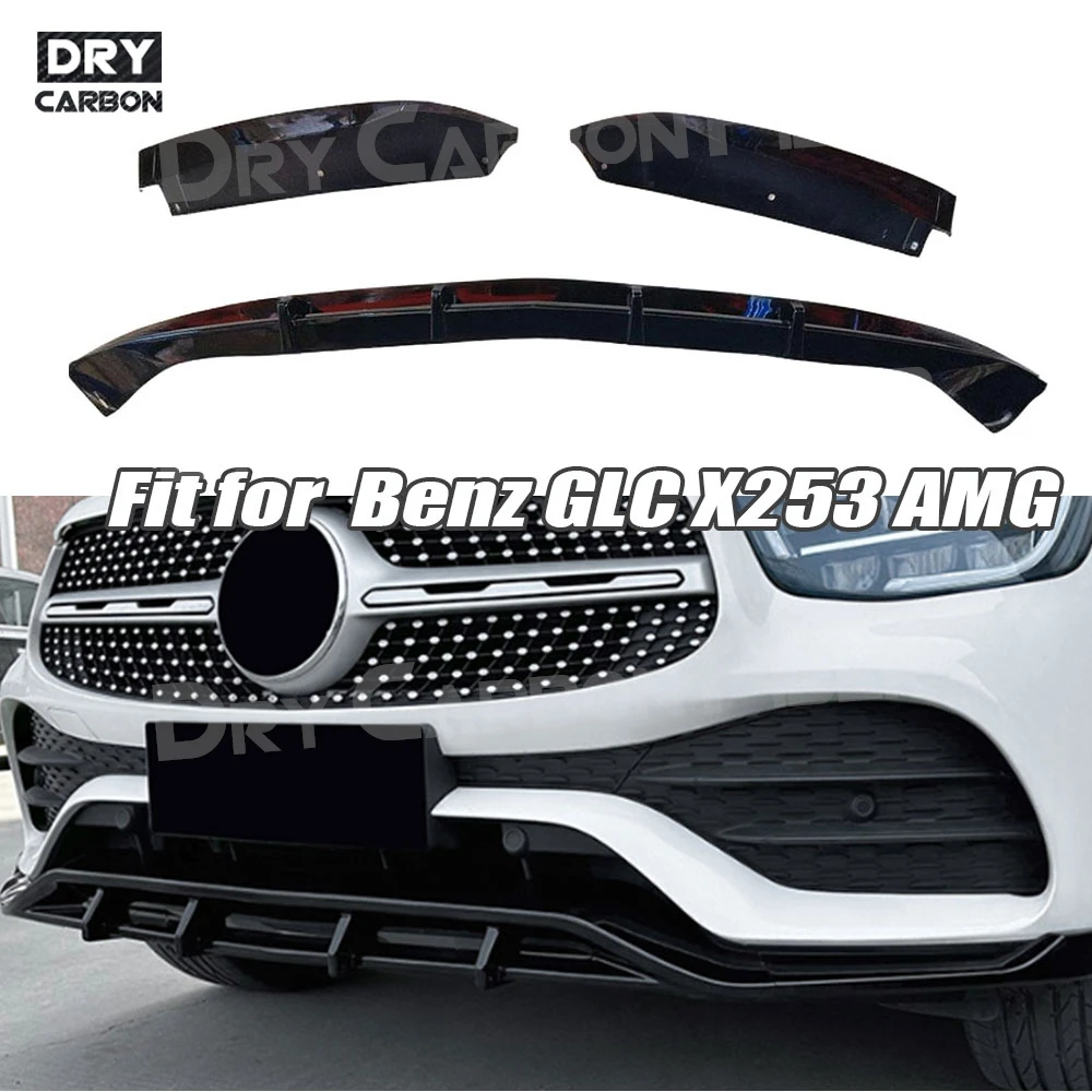 

Для Benz GLC X253 GLC200 260 300 2020-2022 автомобильный передний бампер спойлер сплиттер накладка аксессуары передний диффузор для губ ABS