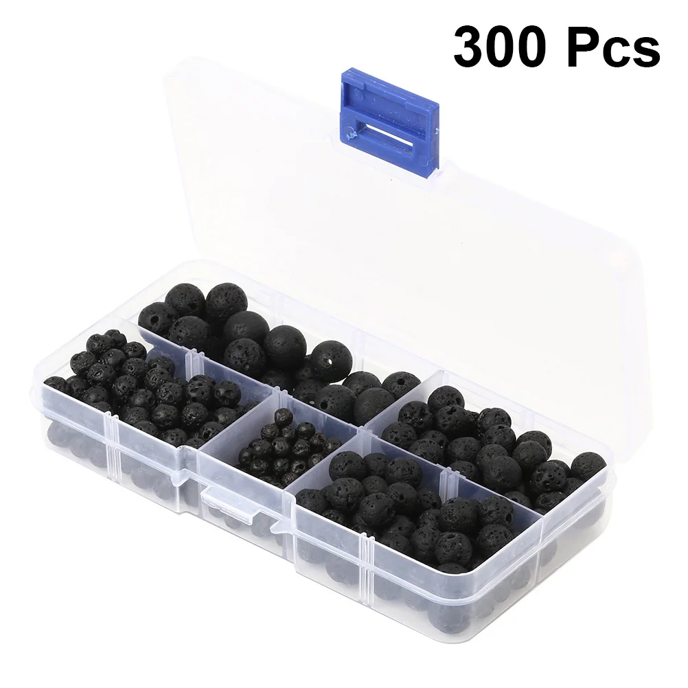 

TEHAUX 300 шт. черные круглые бусины для браслета, ожерелья, серег, изготовления ювелирных изделий из натурального драгоценного камня, ремесленный декор