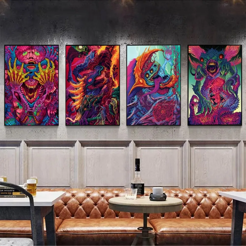 Игра C-CSGO Hyper Beast плакат самоклеящаяся художественная водостойкая бумажная наклейка кофейня бар декор стены комнаты