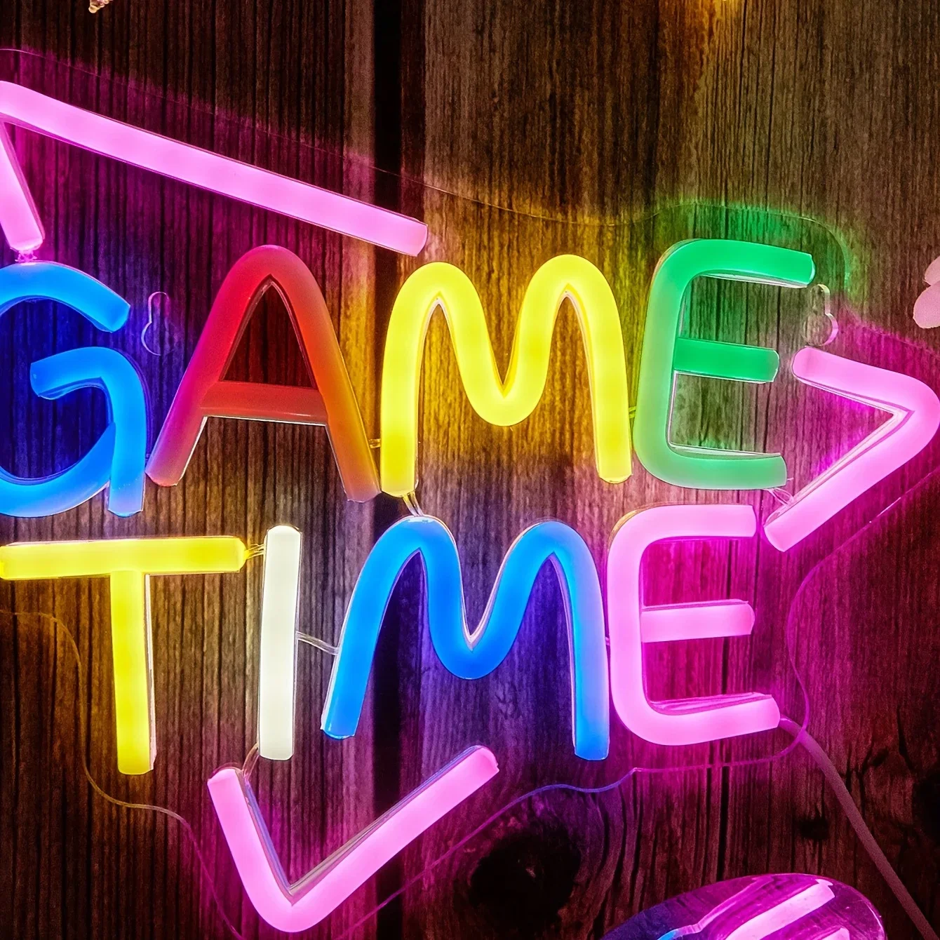 Game Time LED Neon Sign, Atmosphere Lights For Wedding Birthday Party Holiday Man Cave Bar Bedroom Game Room Home Wall Decor