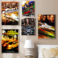 Classic Movies Fast & Furious Series Paul Walker Self-adhesive Art Poster Retro Kraft Paper Sticker DIY Room Bar Cafe Painting